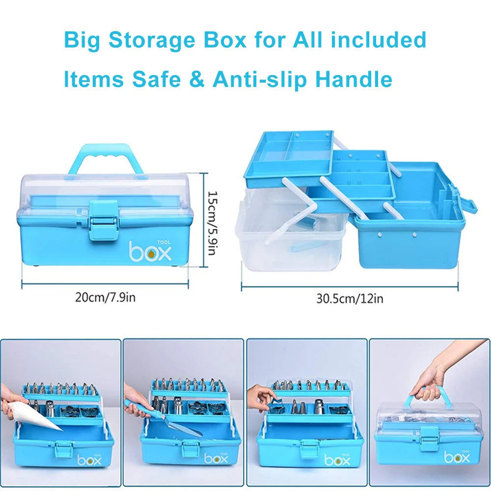 236-Piece Cake Decorating & Baking Tools Set | Reusable Silicone Pastry Bags & Stainless Nozzles
