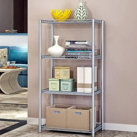 4-Tier Metal Storage Rack | 50 kg Capacity | Kitchen, Bathroom & Office Shelf