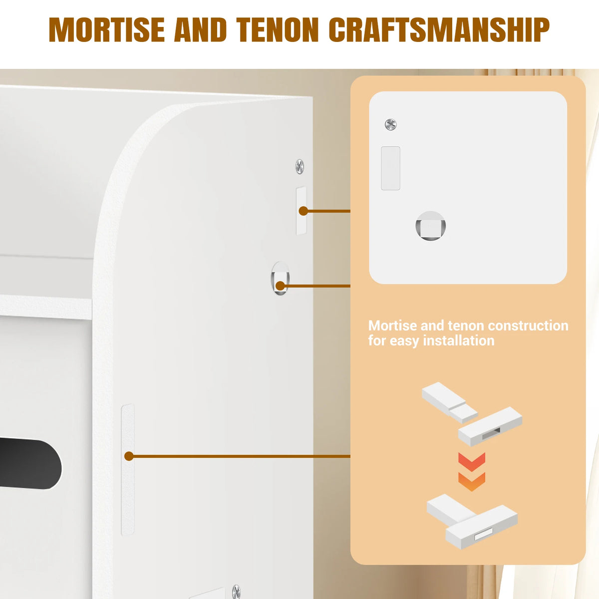 3-Tier Tall Narrow Bathroom Storage Cabinet with Doors, Waterproof Anti-Mold Standing Floor Organizer for Side Space Saving