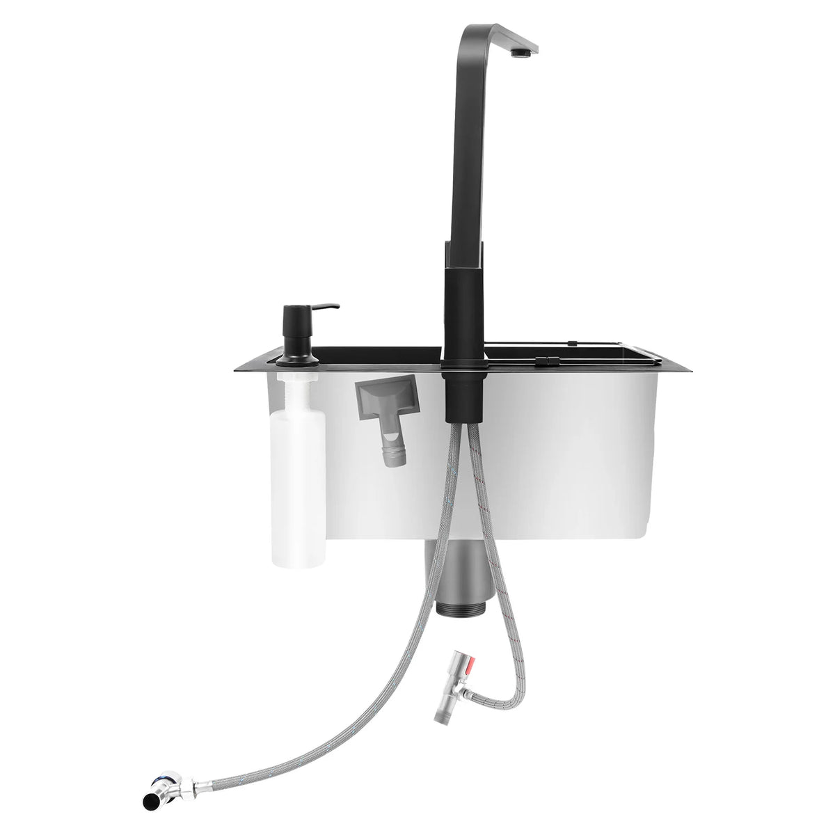 Black Stainless Steel Kitchen Sink with Faucet & Soap Dispenser | Nano-Coated