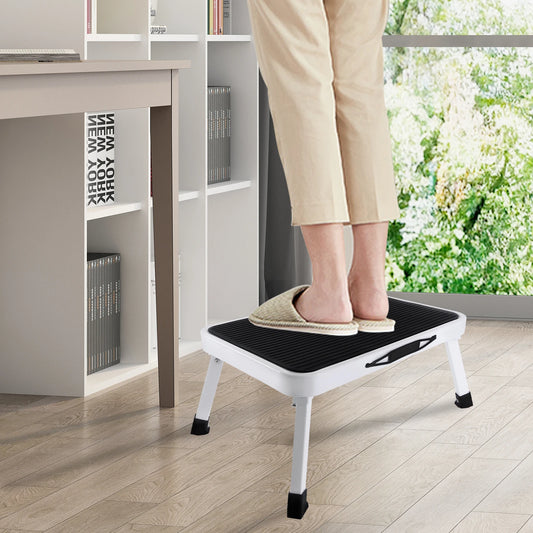 Wide Non-Slip Folding Step Stool | Heavy Duty Steel | 150 kg