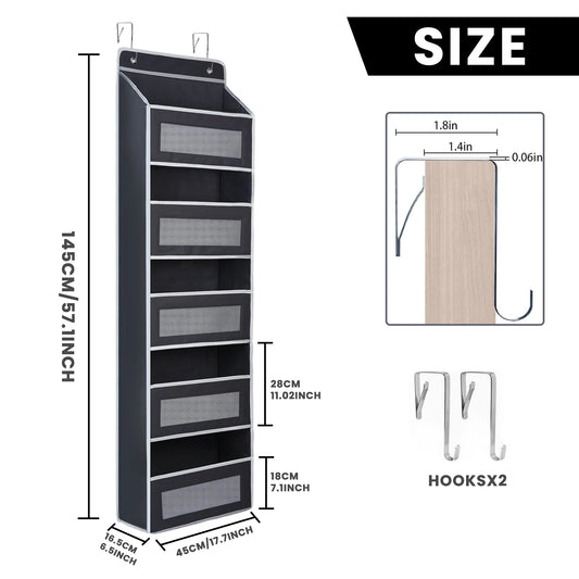 Over-Door Hanging Storage Organiser – 5 Shelves