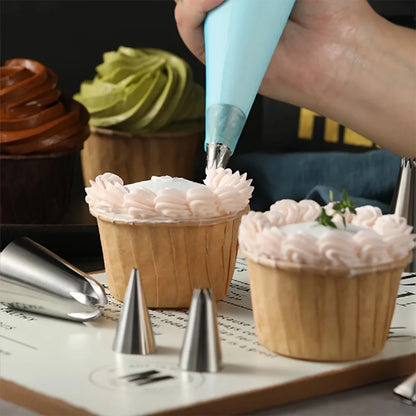 236-Piece Cake Decorating & Baking Tools Set | Reusable Silicone Pastry Bags & Stainless Nozzles