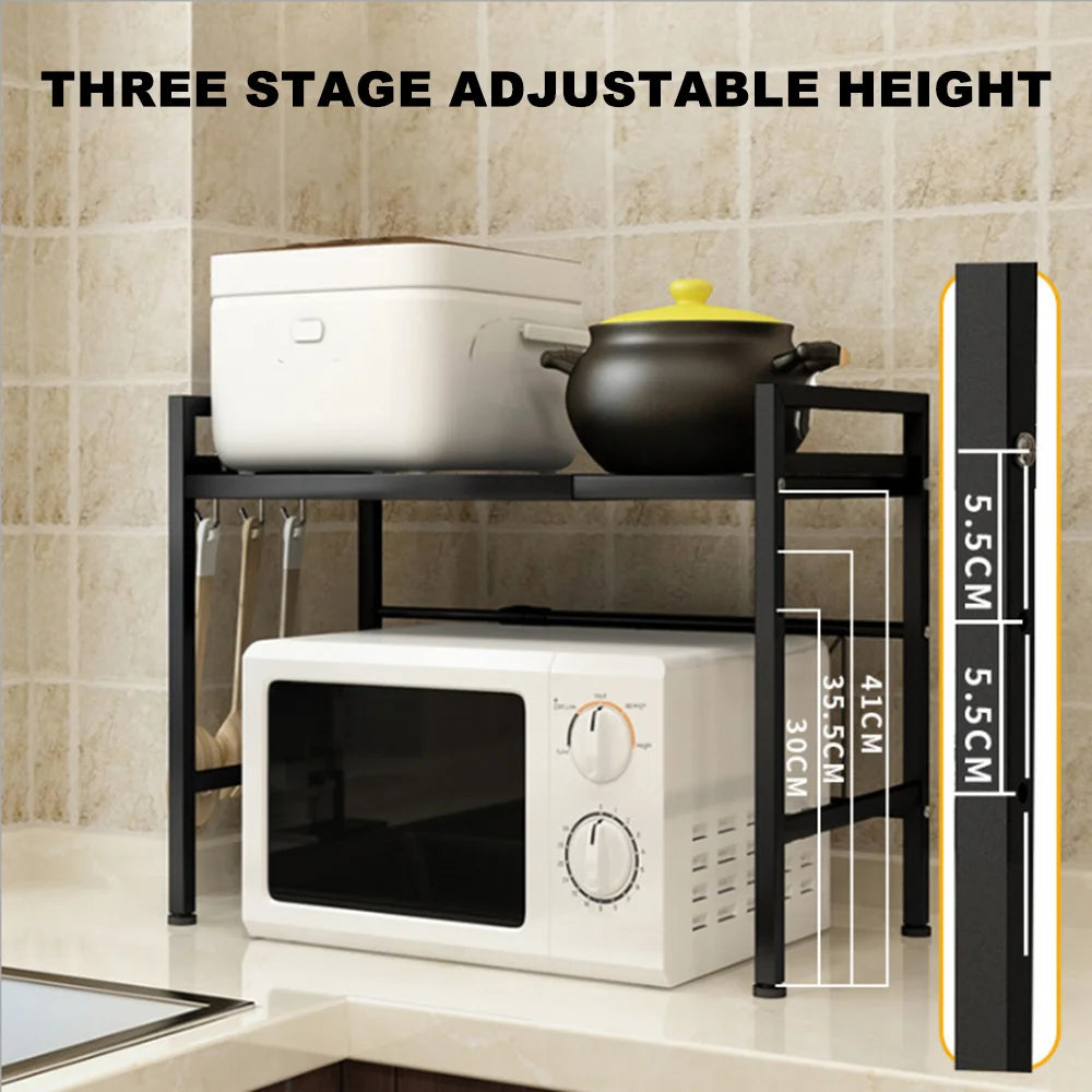 Black Single Layer Microwave & Rice Cooker Rack