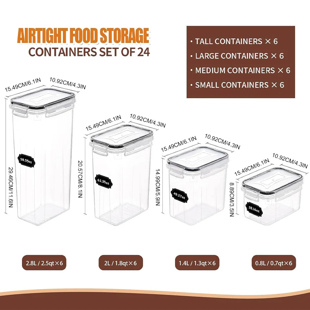 Airtight Food Storage Containers – 24-Piece Stackable Set