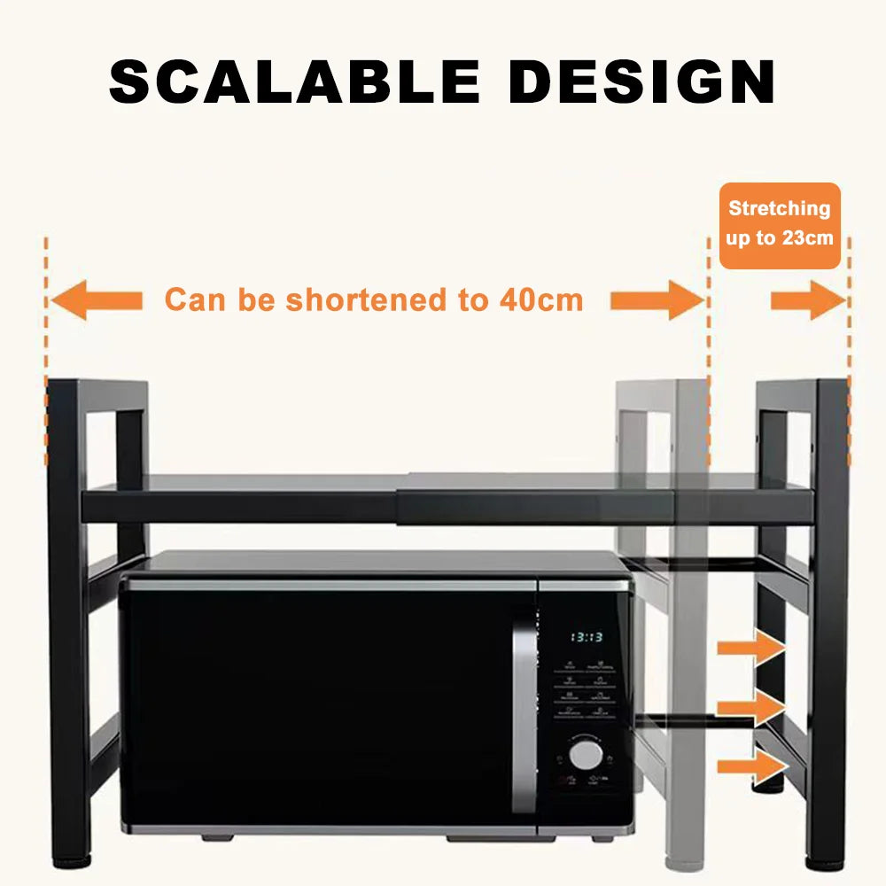 Black Single Layer Microwave & Rice Cooker Rack