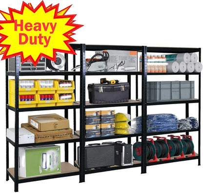 Heavy Duty 5-Tier Industrial Shelving Unit | Boltless Metal Racking | Garage & Workshop Storage