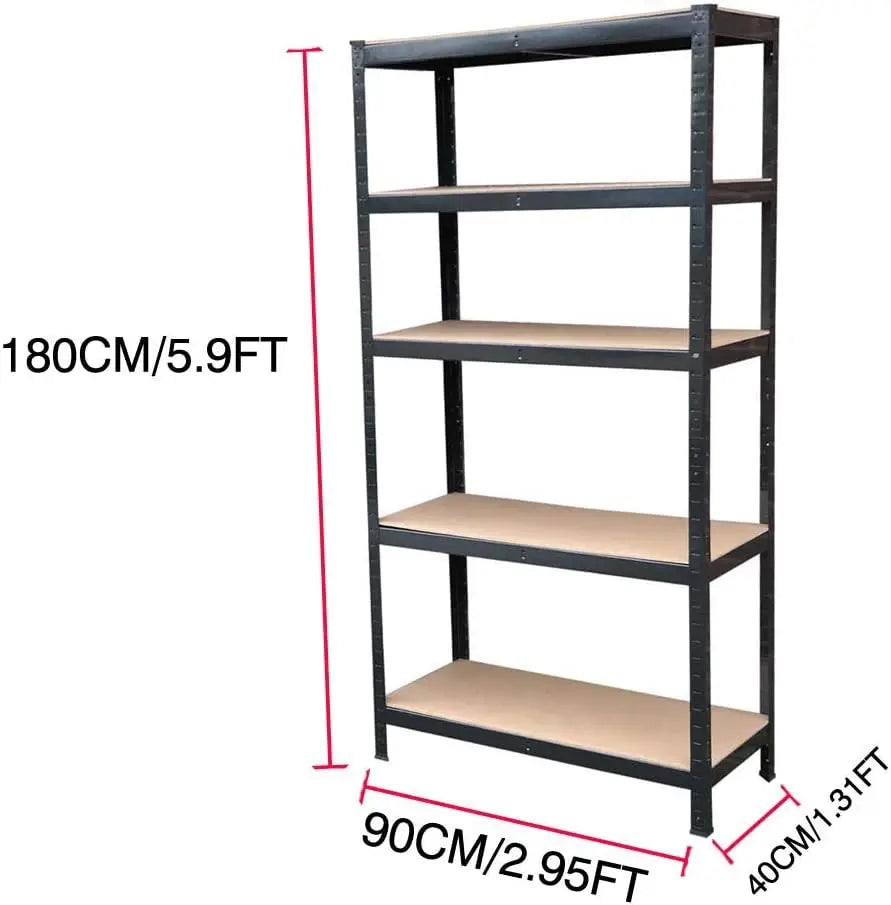 Heavy Duty 5 Shelf Tier Industrial Shelving Metal Frame Boltless Extra Deep Garage Workshop Storage Racking