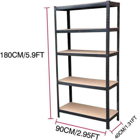 Heavy Duty 5 Shelf Tier Industrial Shelving Metal Frame Boltless Extra Deep Garage Workshop Storage Racking