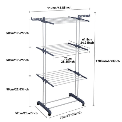 Clearance Sale Last Stock Foldable Free Standing Clothes Drying Rack Heavy Duty Indoor Outdoor Laundry Airer Space Saving UK Fast Shipping for Balcony Garden Bedroom