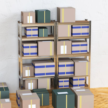 5 Tier Garage Shelving Units Adjustable Metal Shed Storage Shelves for Shed/Workshop/Office, 150x70x30cm