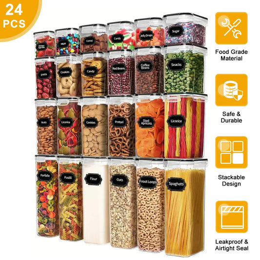 Airtight Food Storage Containers – 24-Piece Stackable Set