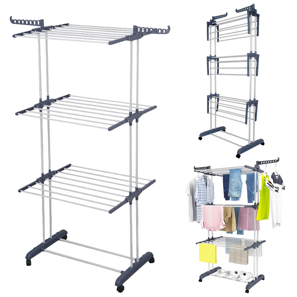 Clearance Sale Last Stock Foldable Free Standing Clothes Drying Rack Heavy Duty Indoor Outdoor Laundry Airer Space Saving UK Fast Shipping for Balcony Garden Bedroom