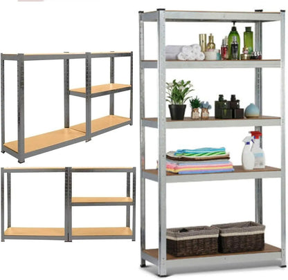 Heavy Duty 5-Tier Industrial Shelving Unit | Boltless Metal Racking | Garage & Workshop Storage