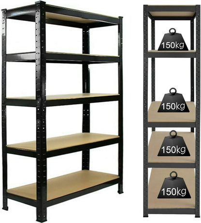 Heavy Duty 5-Tier Industrial Shelving Unit | Boltless Metal Racking | Garage & Workshop Storage
