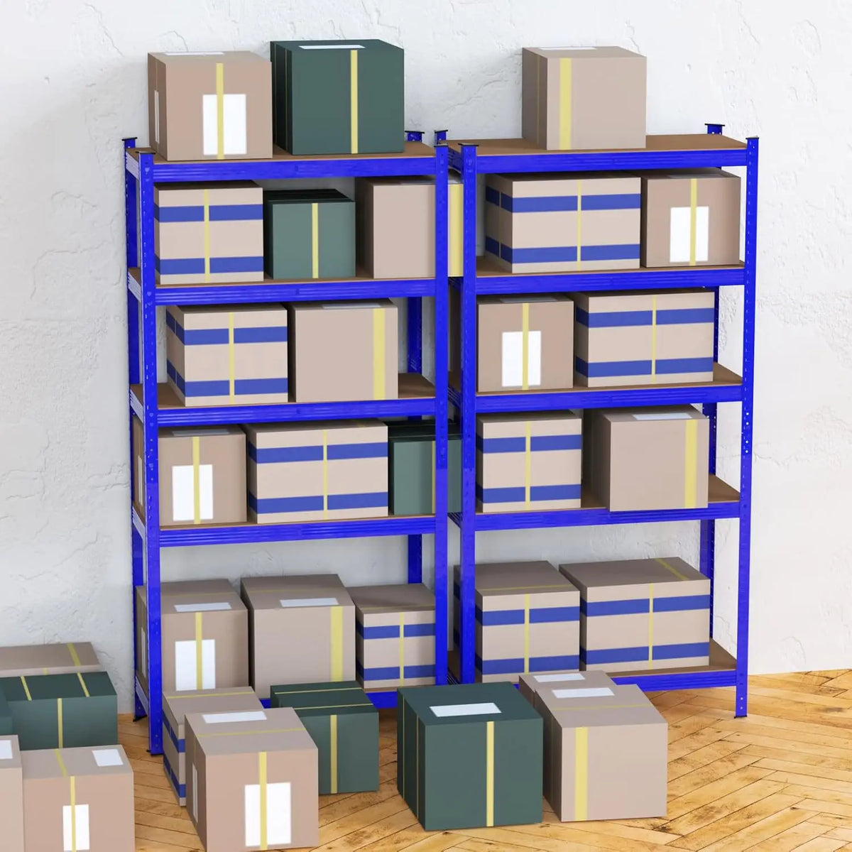 5 Tier Boltless Garage Shelving Unit Shed Warehouse Workshop Office Storage Shelves Metal Racking, 875KG Capacity (175KG Per Shelf), Adjustable - Can split into 2 smaller Shelf Units