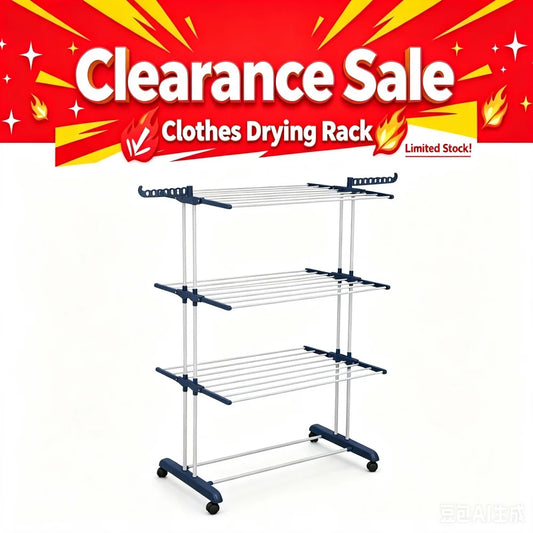 Clearance Sale Last Stock Foldable Free Standing Clothes Drying Rack Heavy Duty Indoor Outdoor Laundry Airer Space Saving UK Fast Shipping for Balcony Garden Bedroom