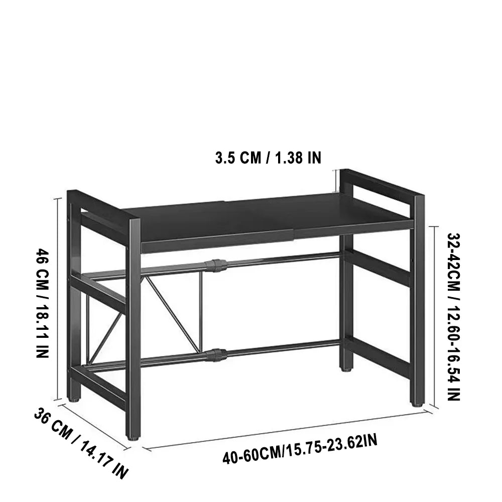 Black Single Layer Microwave & Rice Cooker Rack