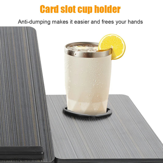 Foldable Height-Adjustable Laptop Bed Table with Cup Holder | 30kg Capacity