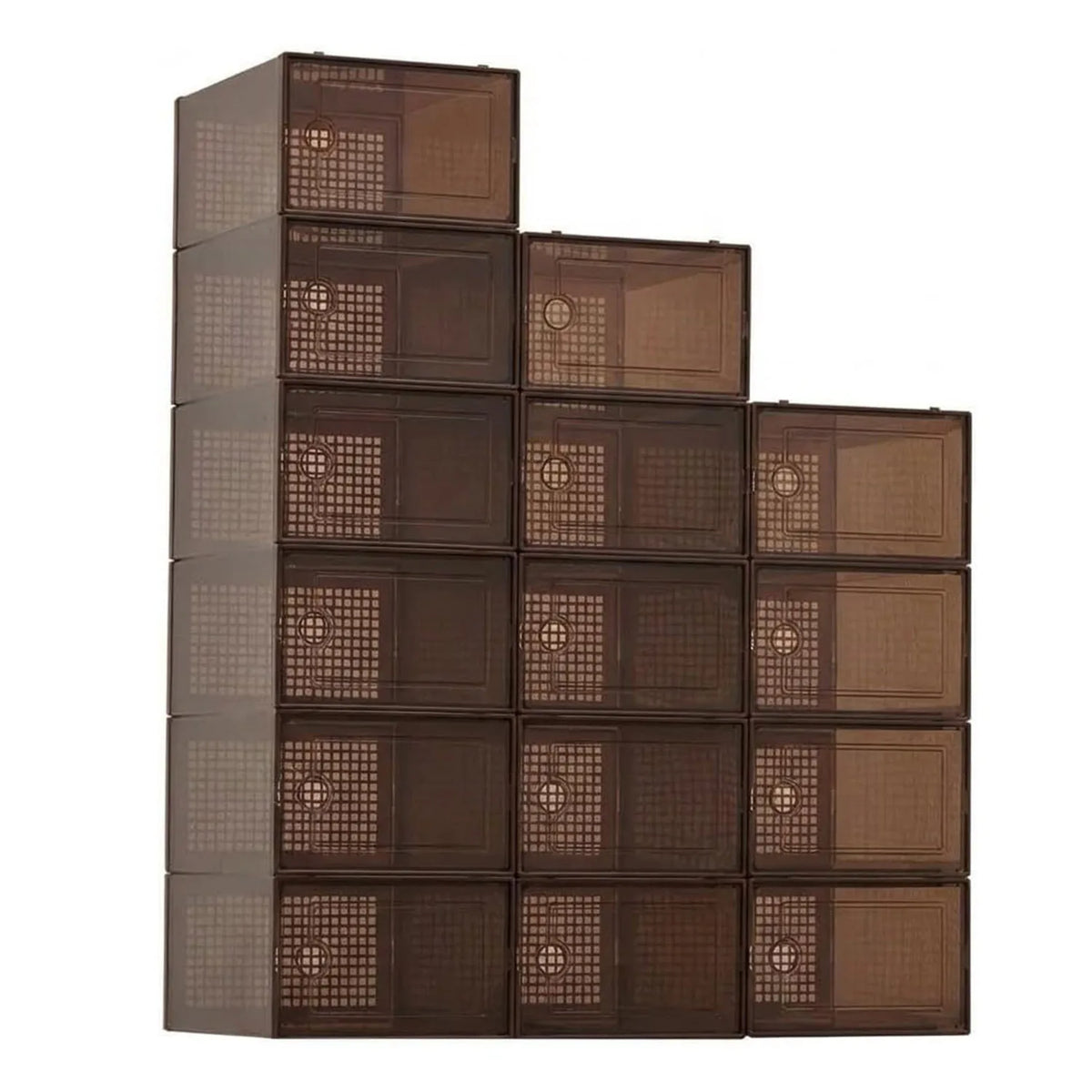 15pcs Foldable Shoe Boxes Stackable Shoe Cases Storage Plastic Shoes Box Dustproof Sneaker Boxes Shoes Furniture Organizers