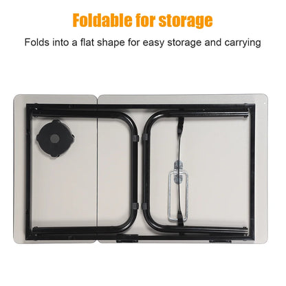 Foldable Height-Adjustable Laptop Bed Table with Cup Holder | 30kg Capacity