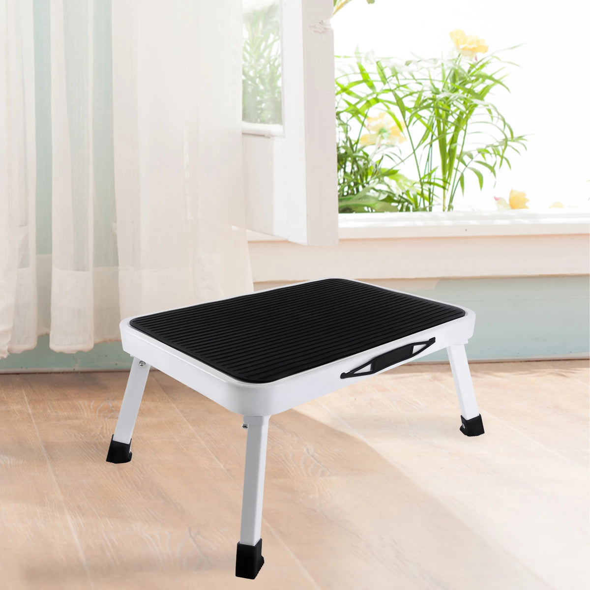 Step Stool Extra Wide Step Safety Non Slip Mat Heavy Duty Steel Folding Portable Kitchen Stool Home Garden Tool DIY