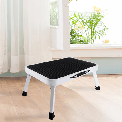 Wide Non-Slip Folding Step Stool | Heavy Duty Steel | 150 kg