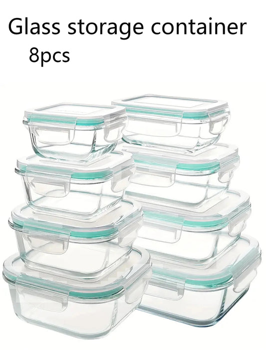 Local Warehouse Glass Lunch Box Food Storage Containers Ideal for Meal Prep Sealing Microwave Refrigerator Dishwasher Food Safe