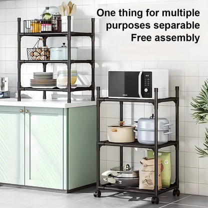 Heavy Duty 6-Tier Metal Utility Shelf with Locking Wheels