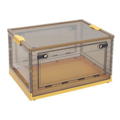 Voltsify Set of 3 Transparent Folding Storage Box with Wheels Home Organizer