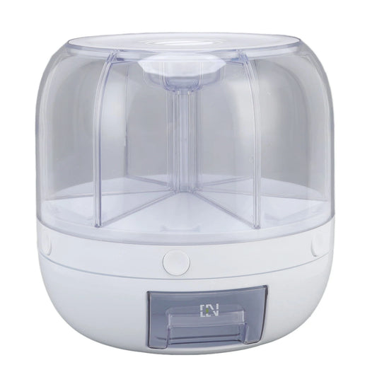 6-Grid Rotating Cereal & Grain Dispenser | Insect-Proof PP | Fridge Organiser