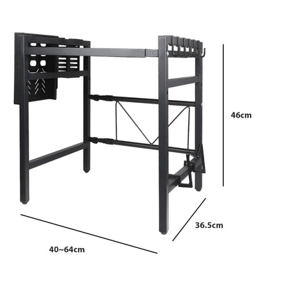 Retractable 2-Tier Microwave & Seasoning Shelf | Expandable 40–64cm