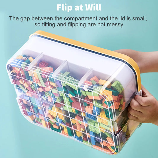 Transparent Plastic Storage Box for Building Block Dustproof and Moisture-proof Toy Storage Box Categorized Storage Stackable