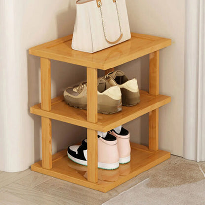 6-Tier Stackable Bamboo Shoe Rack – Space-Saving Corner Organiser