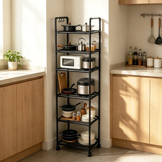 6-Tier Rolling Storage Shelf | Kitchen, Bathroom & Laundry Organiser