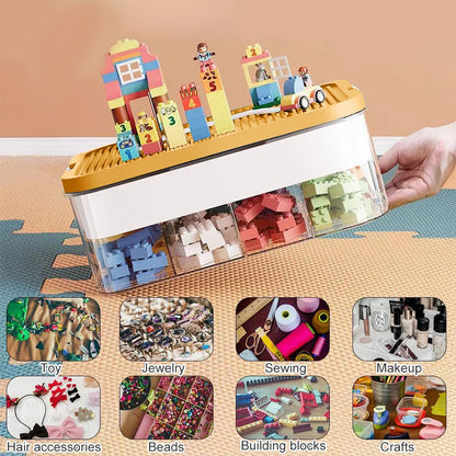 Transparent Plastic Storage Box for Building Block Dustproof and Moisture-proof Toy Storage Box Categorized Storage Stackable