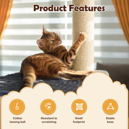 Tall Cat Scratching Post | Natural Sisal | 40 cm & 80 cm