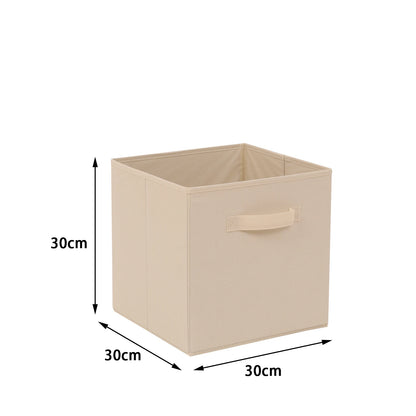 BonChoice Foldable Storage Cubes 30x30x30cm with Handle Pack of 6, Fabric Open Storage Bins Wardrobe  Organization
