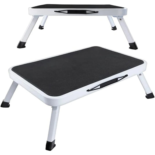 Step Stool Extra Wide Step Safety Non Slip Mat Heavy Duty Steel Folding Portable Kitchen Stool Home Garden Tool DIY