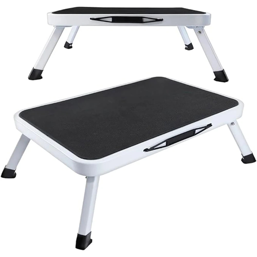 Wide Non-Slip Folding Step Stool | Heavy Duty Steel | 150 kg