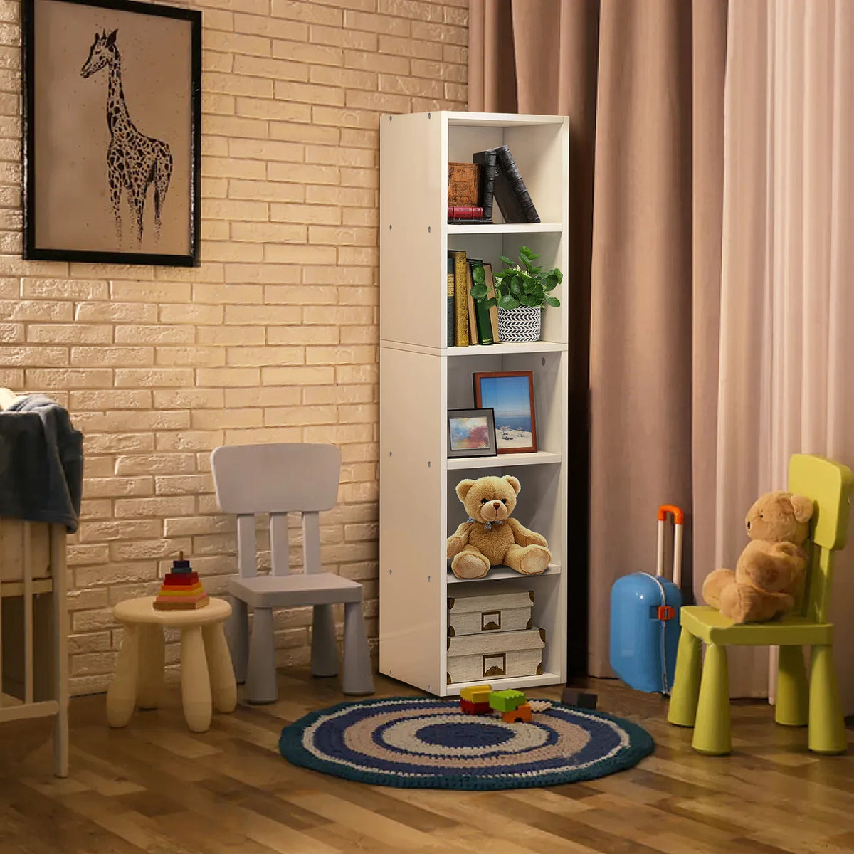 Cube Bookcase – 2, 3, 4 or 5-Tier Wooden Display Shelf