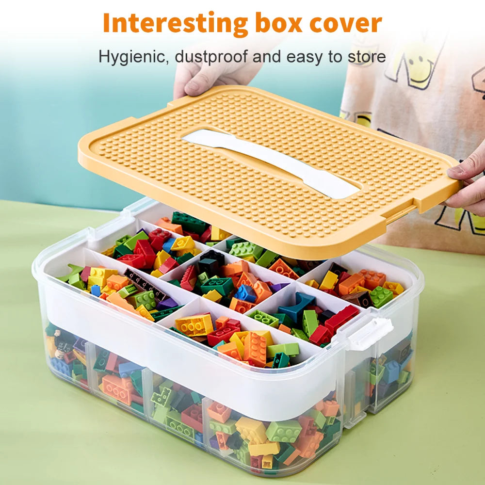 Transparent Plastic Storage Box for Building Block Dustproof and Moisture-proof Toy Storage Box Categorized Storage Stackable