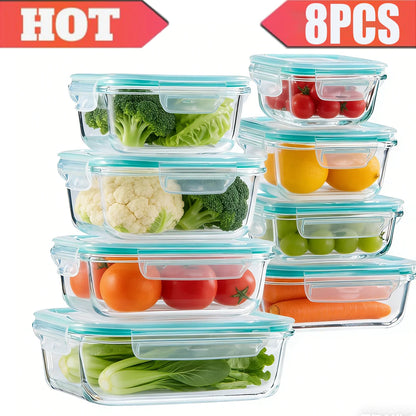 Local Warehouse Glass Lunch Box Food Storage Containers Ideal for Meal Prep Sealing Microwave Refrigerator Dishwasher Food Safe