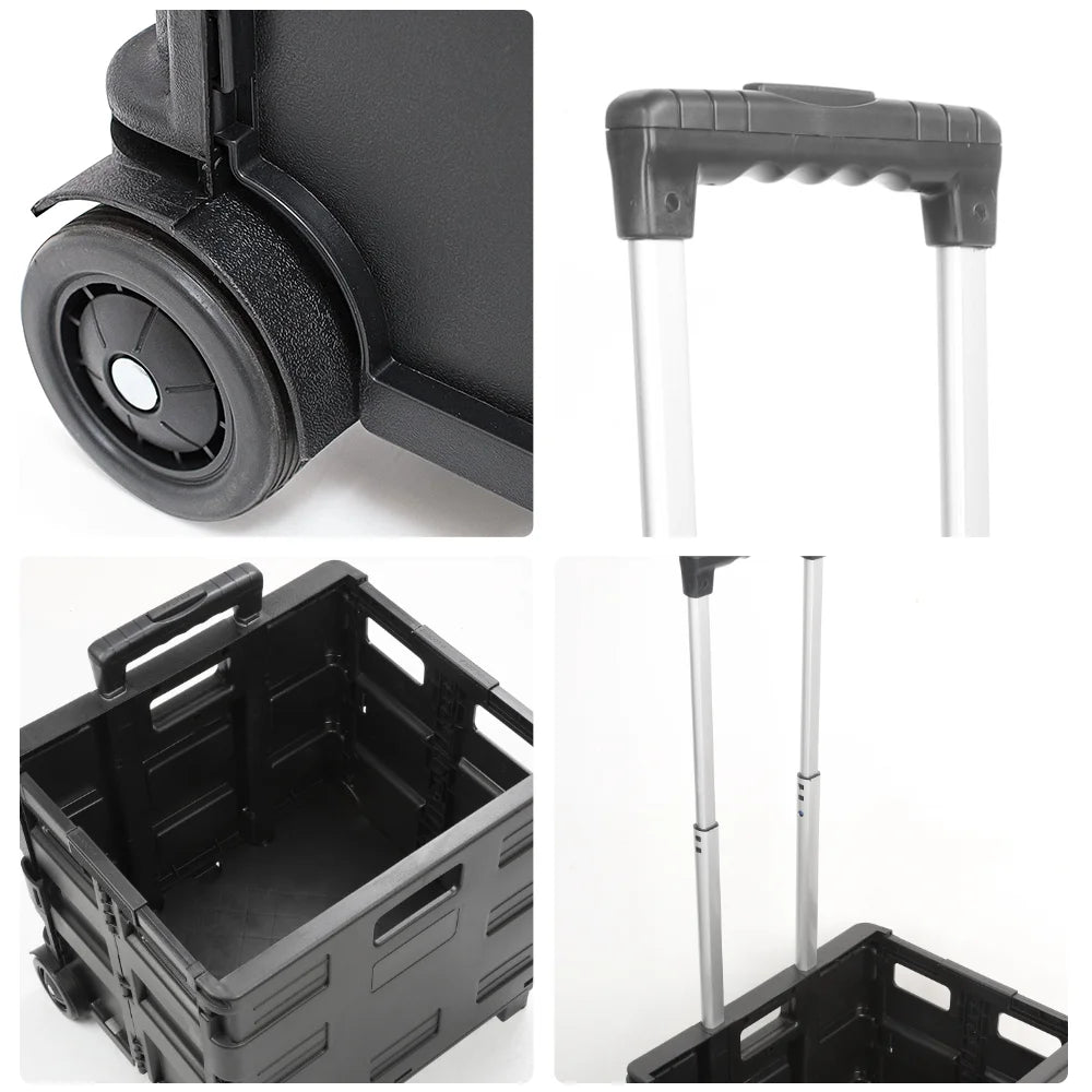 Portable Folding Grocery Cart – 45L, 25kg Capacity