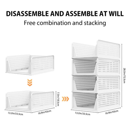 Stackable Wardrobe Storage Drawers – Pack of 4