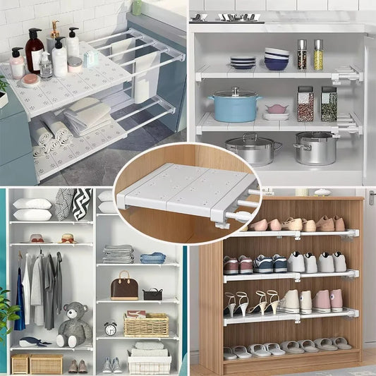 Expandable Shelf Dividers | No-Drill | Wardrobe & Cabinet | Set of 2
