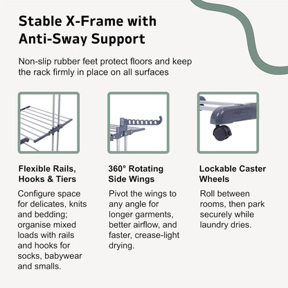 4-Tier Foldable Clothes Airer Rack – Indoor & Outdoor