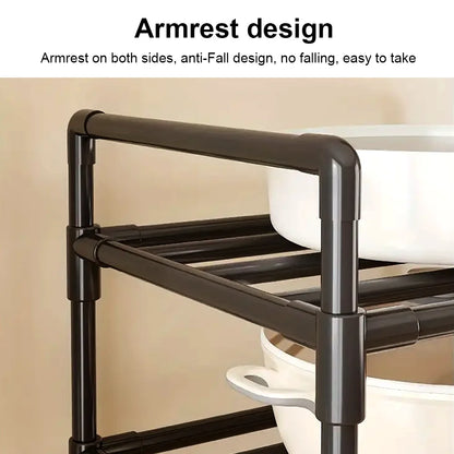 Heavy Duty 6-Tier Metal Utility Shelf with Locking Wheels