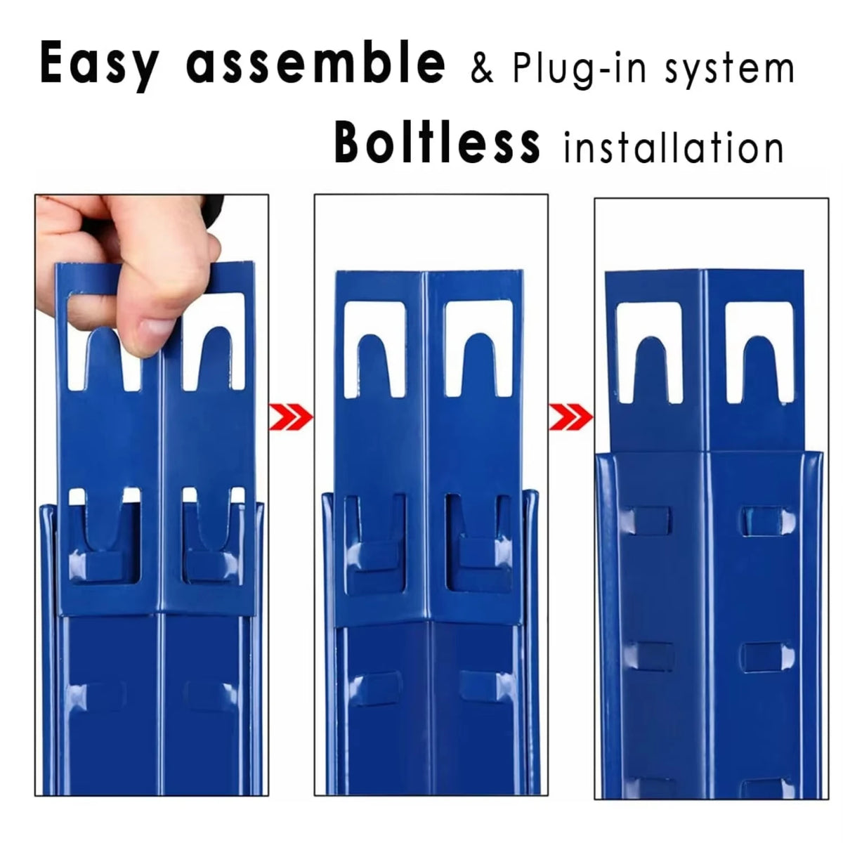 BRIEFNESS Blue 5-Tier Heavy Duty Boltless Metal Shelving Unit - 875kg Capacity Workshop/Office Storage Rack - Easy Assembly