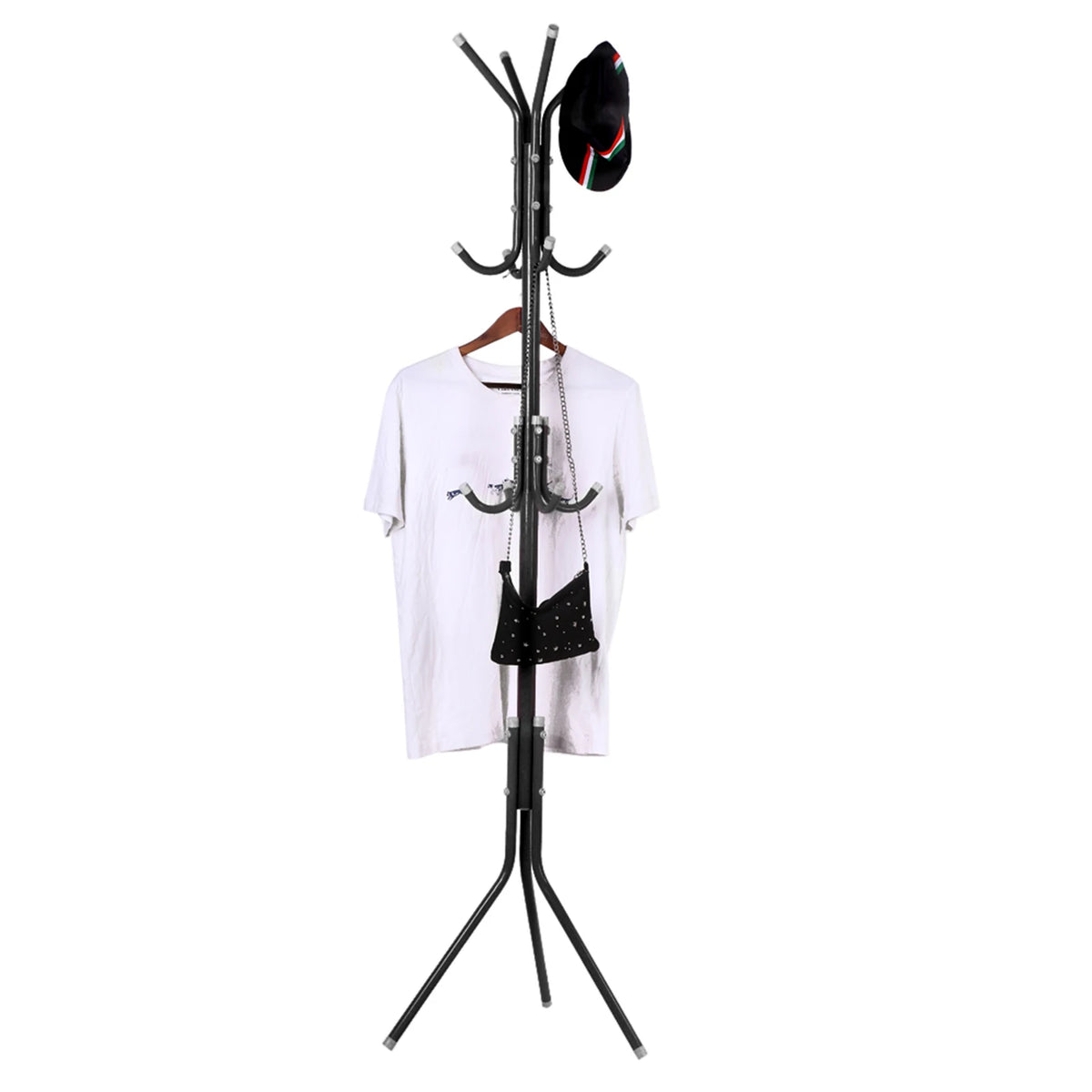 Coat Clothes Stand Multi Hook Metal Coat Hat Rack Tree Stand Clothes Bag Hanger Organizer for Home Bedroom